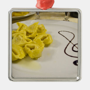 Italy, Cento. A plate of cheese tortellini Metal Tree Decoration