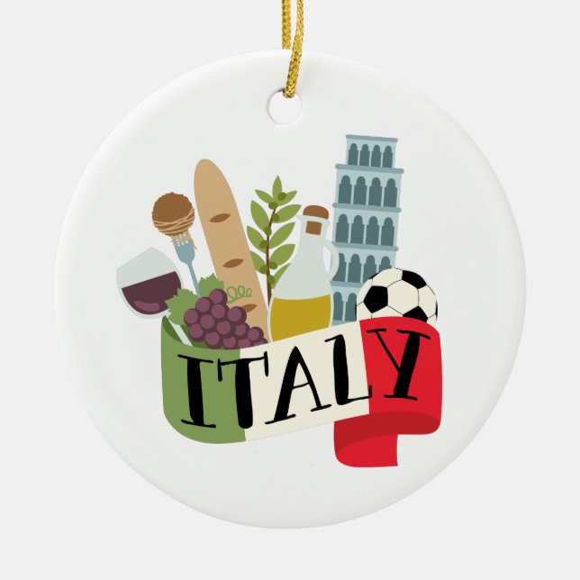 Italy Ceramic Tree Decoration (Front)