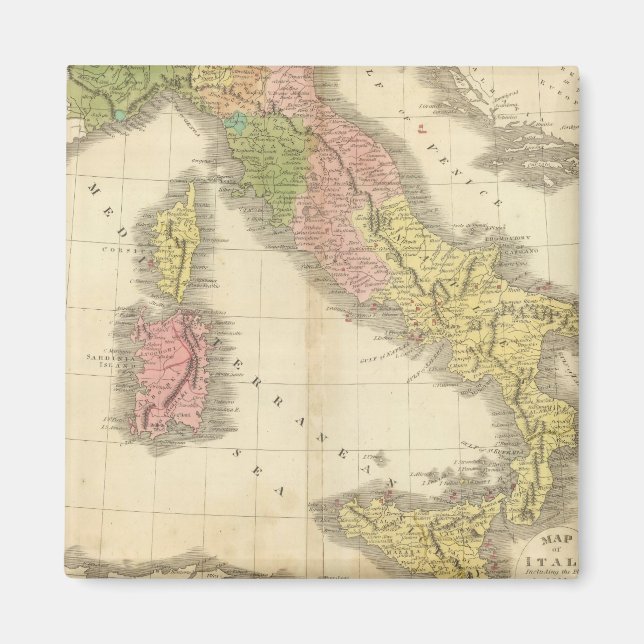 Italy Chonology Atlas Map Magnet (Front)