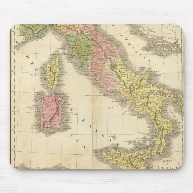 Italy Chonology Atlas Map Mouse Mat (Front)