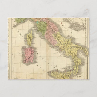 Italy Chonology Atlas Map Postcard