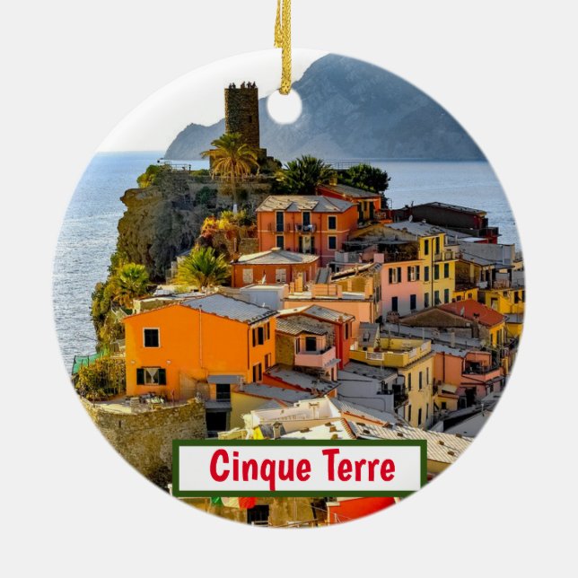 Italy Cinque Terre  Christmas Ornament (Back)