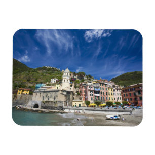Italy, Cinque Terre, Vernazza, Harbour and Church  Magnet