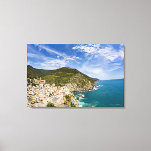 Italy, Cinque Terre, Vernazza, Hillside Town of 2 Canvas Print