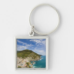 Italy, Cinque Terre, Vernazza, Hillside Town of 2 Key Ring