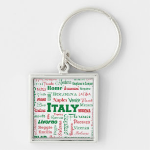 Italy Cities keychain - Italian flag colours
