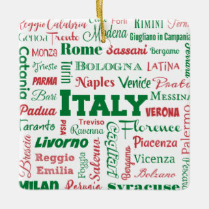 Italy cities ornament - Italian flag colours
