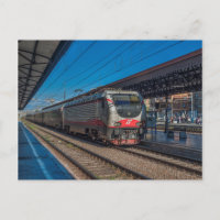 Italy Class E-402 in passenger train.