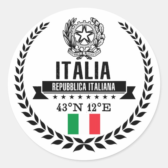 Italy Classic Round Sticker (Front)
