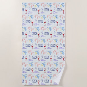 Italy Coastal Food Beach Towel