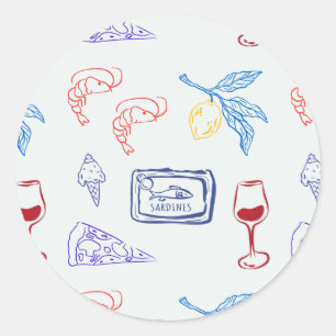Italy Coastal Food Classic Round Sticker