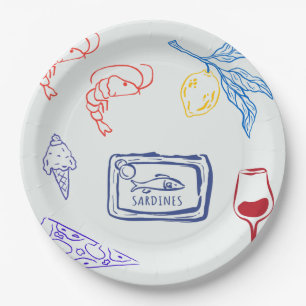 Italy Coastal Food Paper Plate
