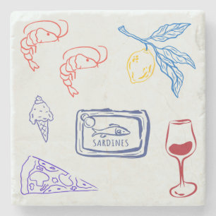  Italy Coastal Food Stone Coaster