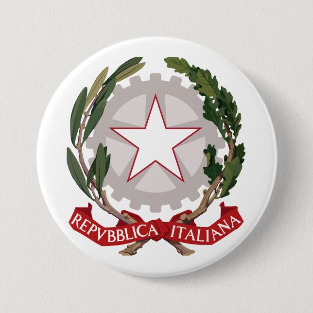 Italy coat of arms 7.5 cm round badge (Front)