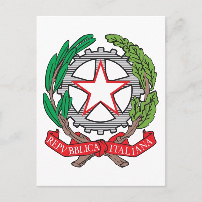Italy Coat Of Arms Postcard (Front)