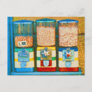 Italy Colourful 1950s Retro Nut Dispensers Postcard