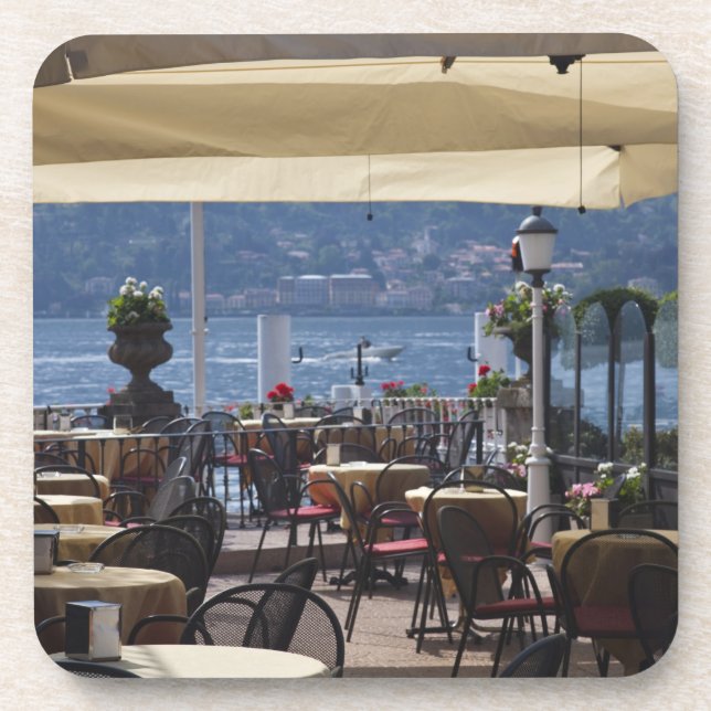 Italy, Como Province, Bellagio. Lakeside cafe. Coaster (Front)