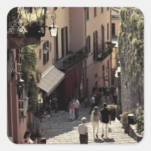 Italy, Como Province, Bellagio. Salita 2 Square Sticker