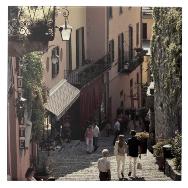 Italy, Como Province, Bellagio. Salita 2 Tile (Front)