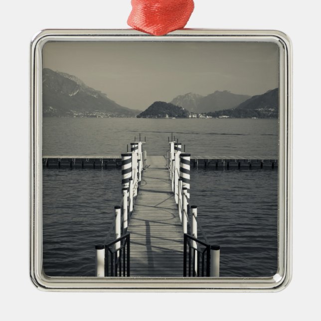 Italy, Como Province, Tremezzo. Lake pier. Metal Tree Decoration (Front)