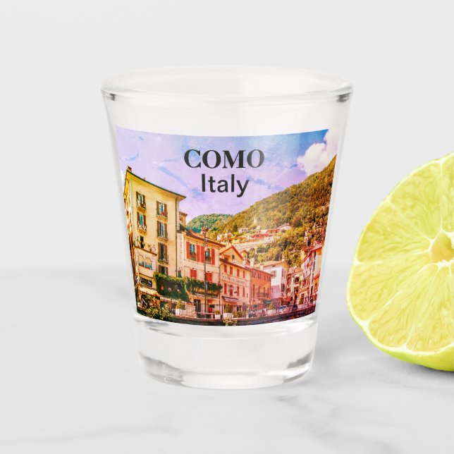 Italy Como Vintage Town Souvenir Shot Glass (Front)