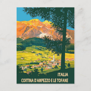 Italy, Cortina d'Ampezzo mountain on summer Postcard