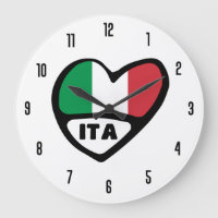Italy Country Code ITA Flag Heart