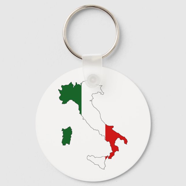 italy country flag map shape italian key ring (Front)