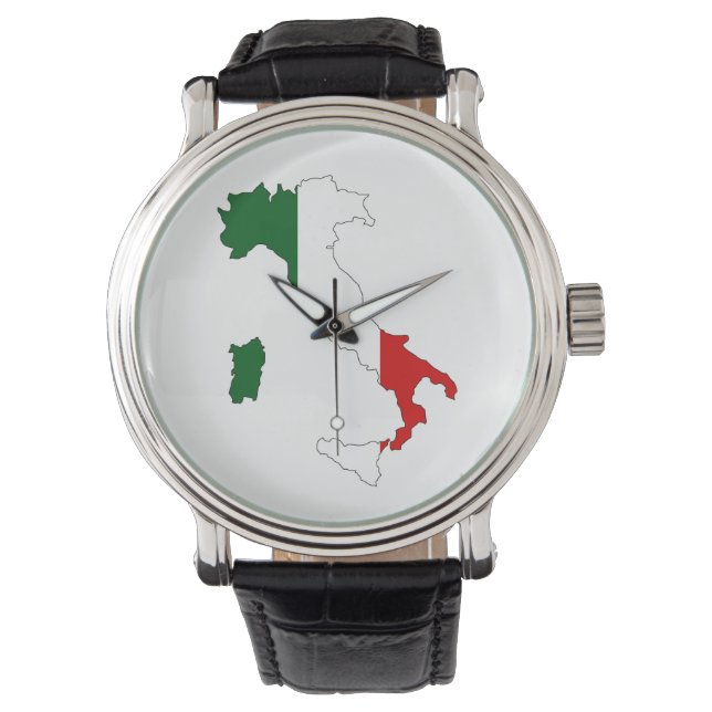 italy country flag map shape italian watch (Front)