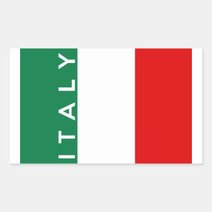 italy country flag symbol name text rectangular sticker