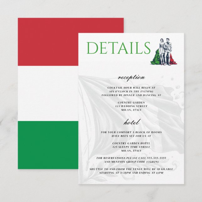Italy Couple Enclosure Card (Front/Back)