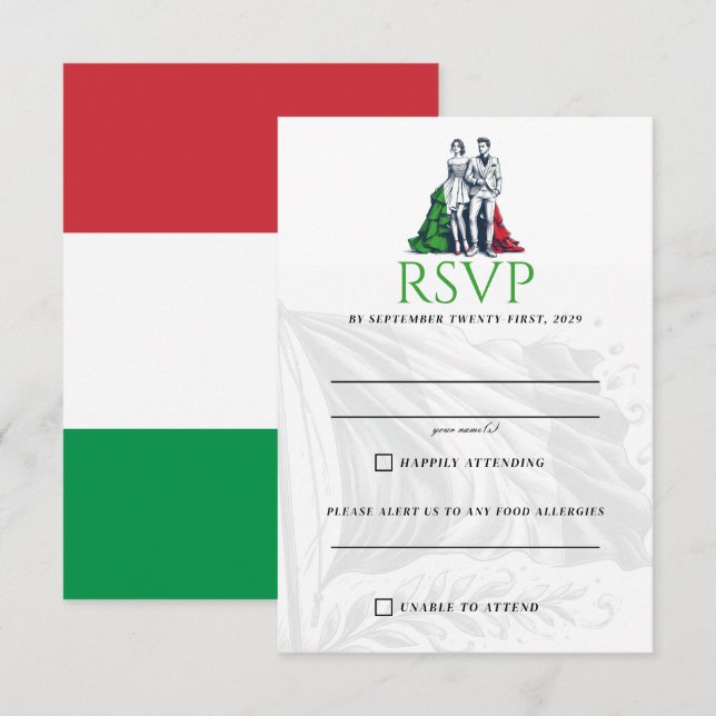 Italy Couple RSVP Card (Front/Back)