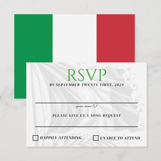 Italy Couple RSVP Card (Front/Back)