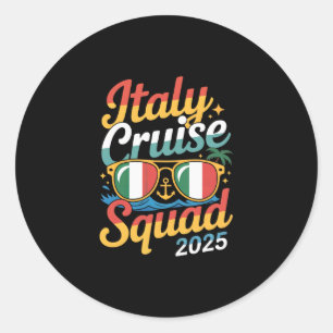 Italy Cruise Squad 2025 Summer Vacation Matching F Classic Round Sticker
