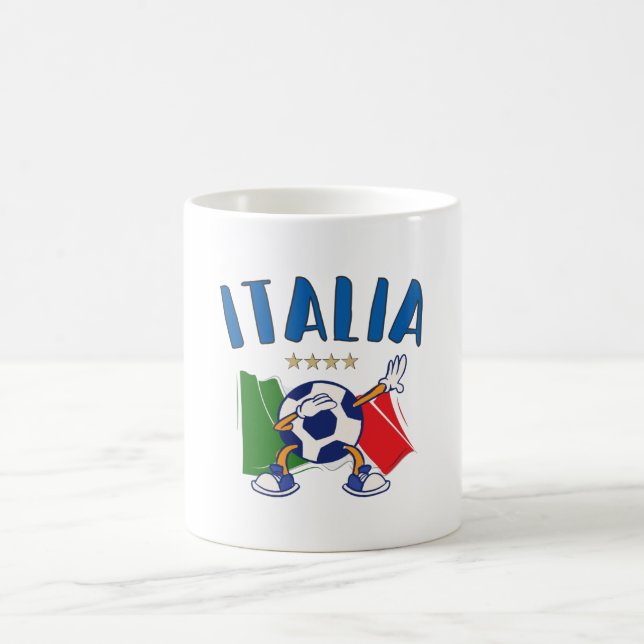 Italy Dabbing Soccer Ball Flag 4 stars Coffee Mug (Center)