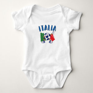 Italy Dabbing Soccer Ball Flag Baby Bodysuit