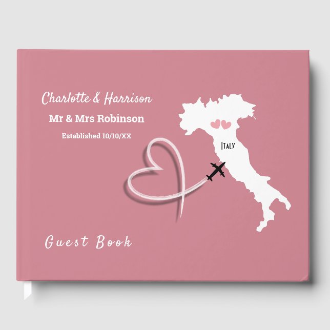 Italy Destination Wedding Guest Book (Front)