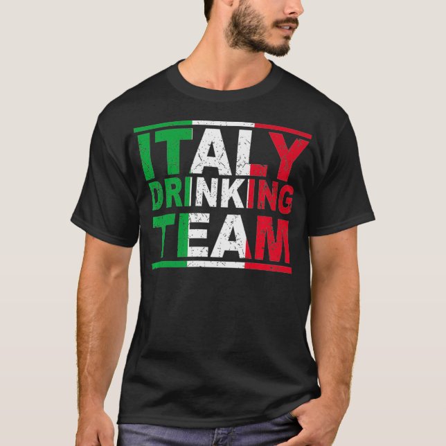 Italy Drinking Team Italian Beerlogist Whiskey Lov T-Shirt (Front)