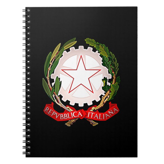 Italy Emblem Dark Notebook (Front)