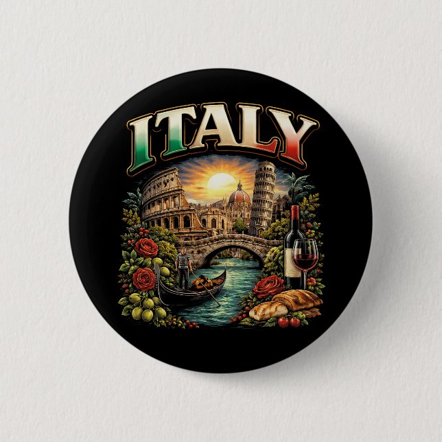 Italy Eternal 6 Cm Round Badge (Front)