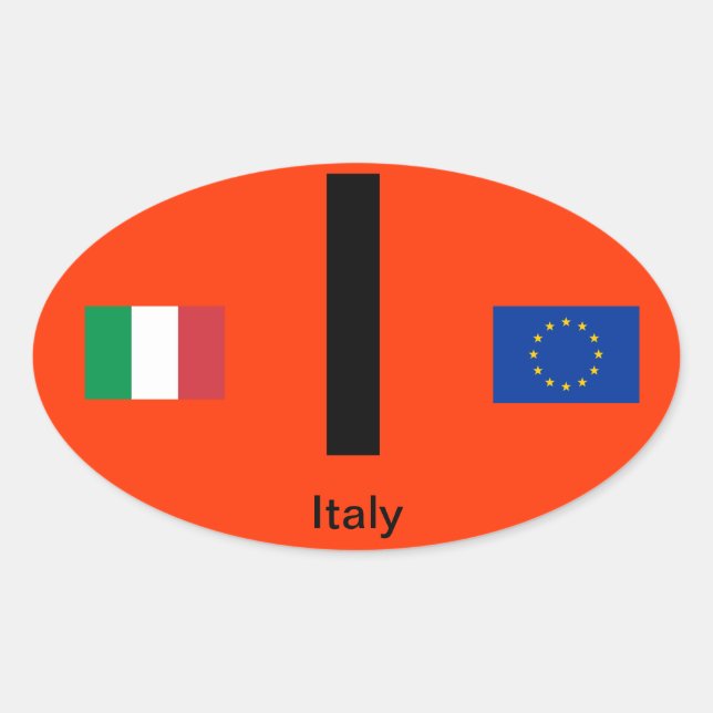 Italy-  Euro-Style Oval Sticker (Front)