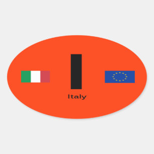 Italy-  Euro-Style Oval Sticker