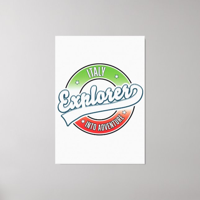 Italy explorer into adventure logo. canvas print (Front)