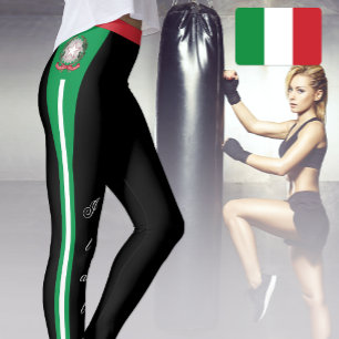 Italy fashion leggings, patriotic, Italian Flag Leggings