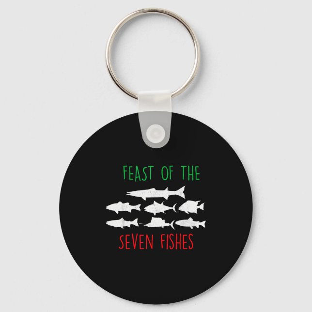 Italy Feast Of The Seven Fishes Italian Christmas  Key Ring (Front)