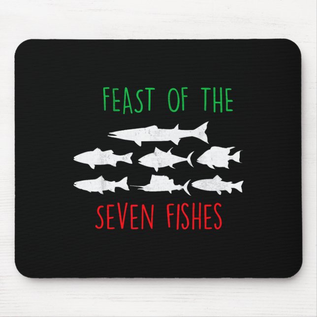 Italy Feast Of The Seven Fishes Italian Christmas  Mouse Mat (Front)