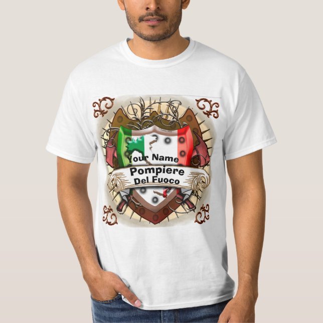 Italy Firefighter  T-Shirt (Front)