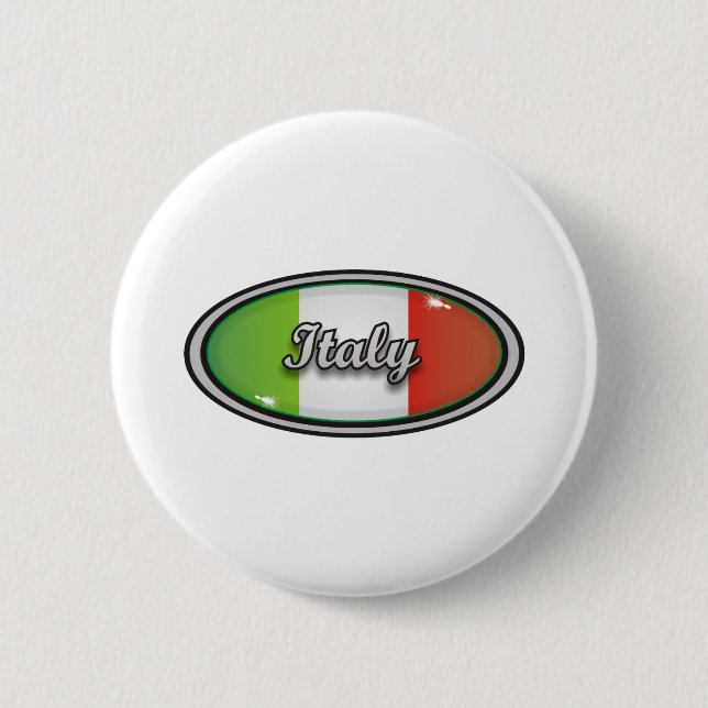 Italy flag 1 6 cm round badge (Front)