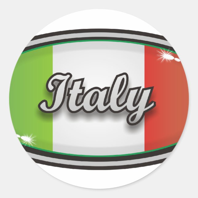 Italy flag 1 classic round sticker (Front)