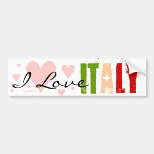 Italy Flag and Italian Pride Colours Bumper Sticker